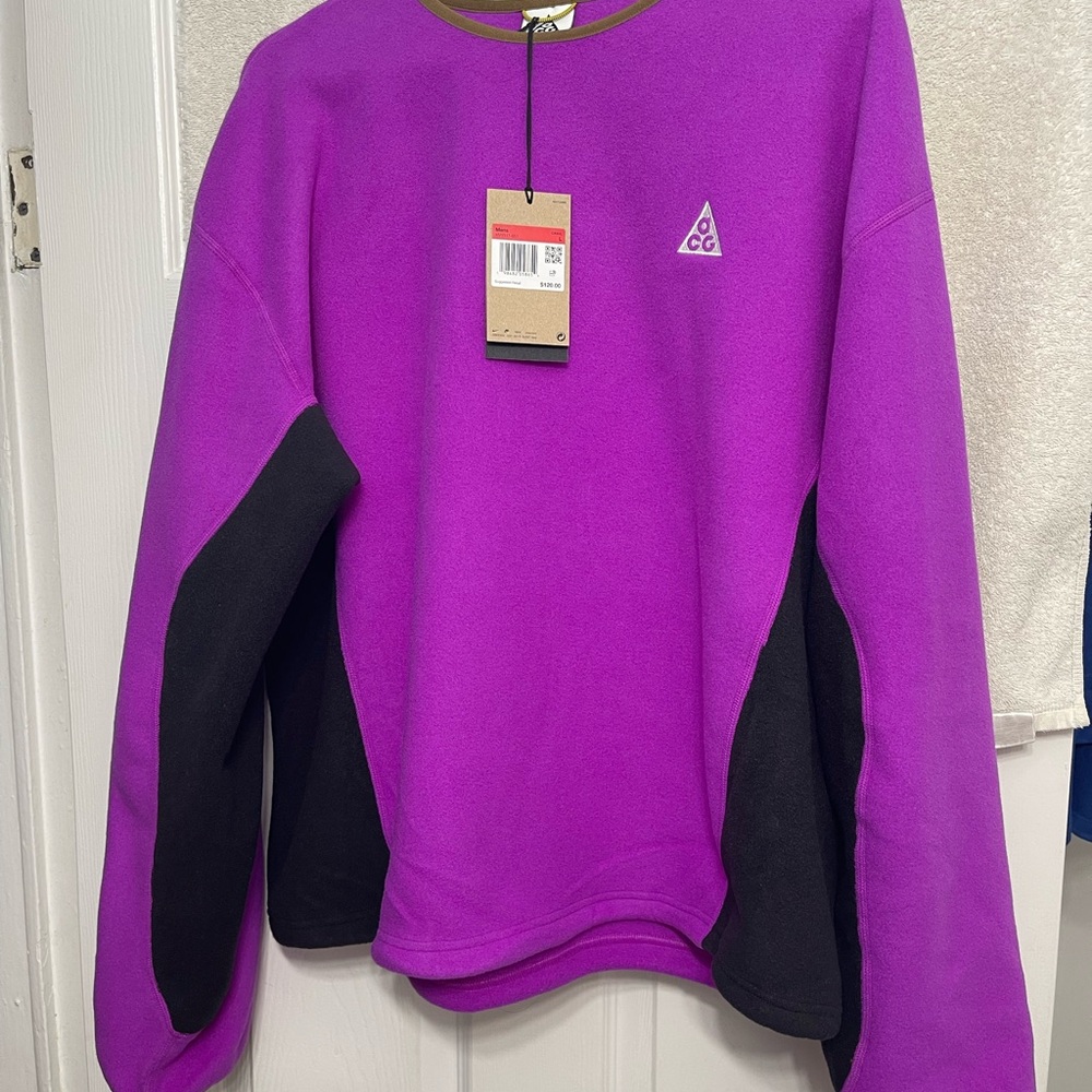 Nike ACG Purple and Black Crew Neck Sweater